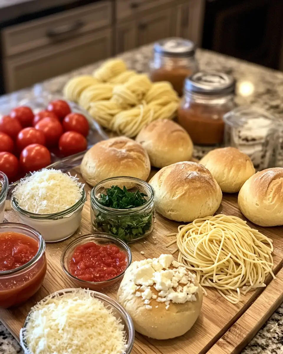 Savor the Perfect Fusion with Spaghetti Garlic Bread Bowls 4 Ingredients for Savor the Perfect Fusion with Spaghetti Garlic Bread Bowls