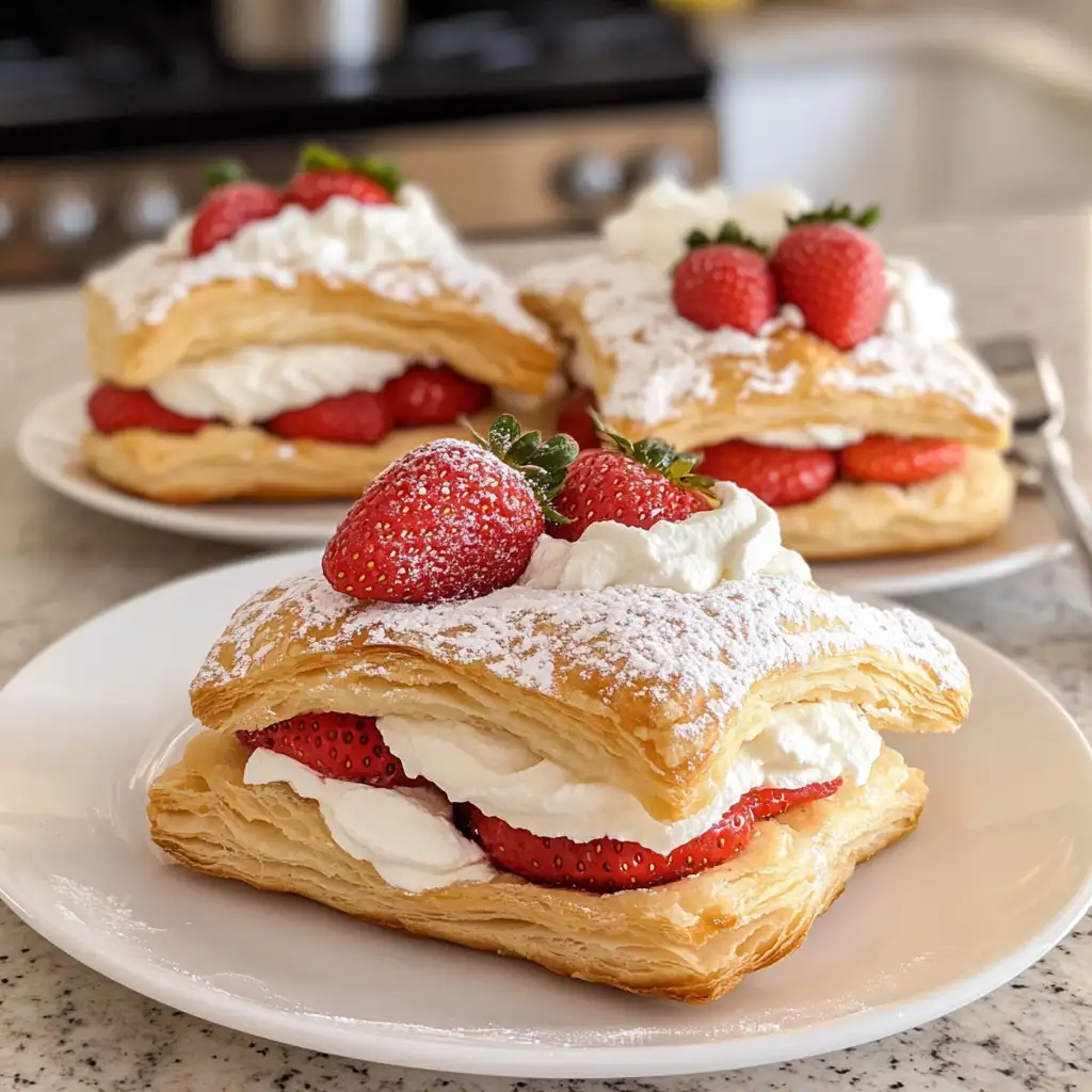 Heavenly Strawberry and Whipped Cream Puff Pastry Delights - Featured Image