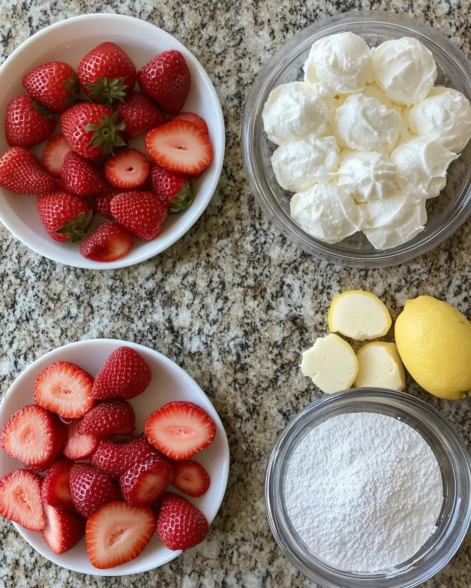 Ingredients for Heavenly Strawberry and Whipped Cream Puff Pastry Delights