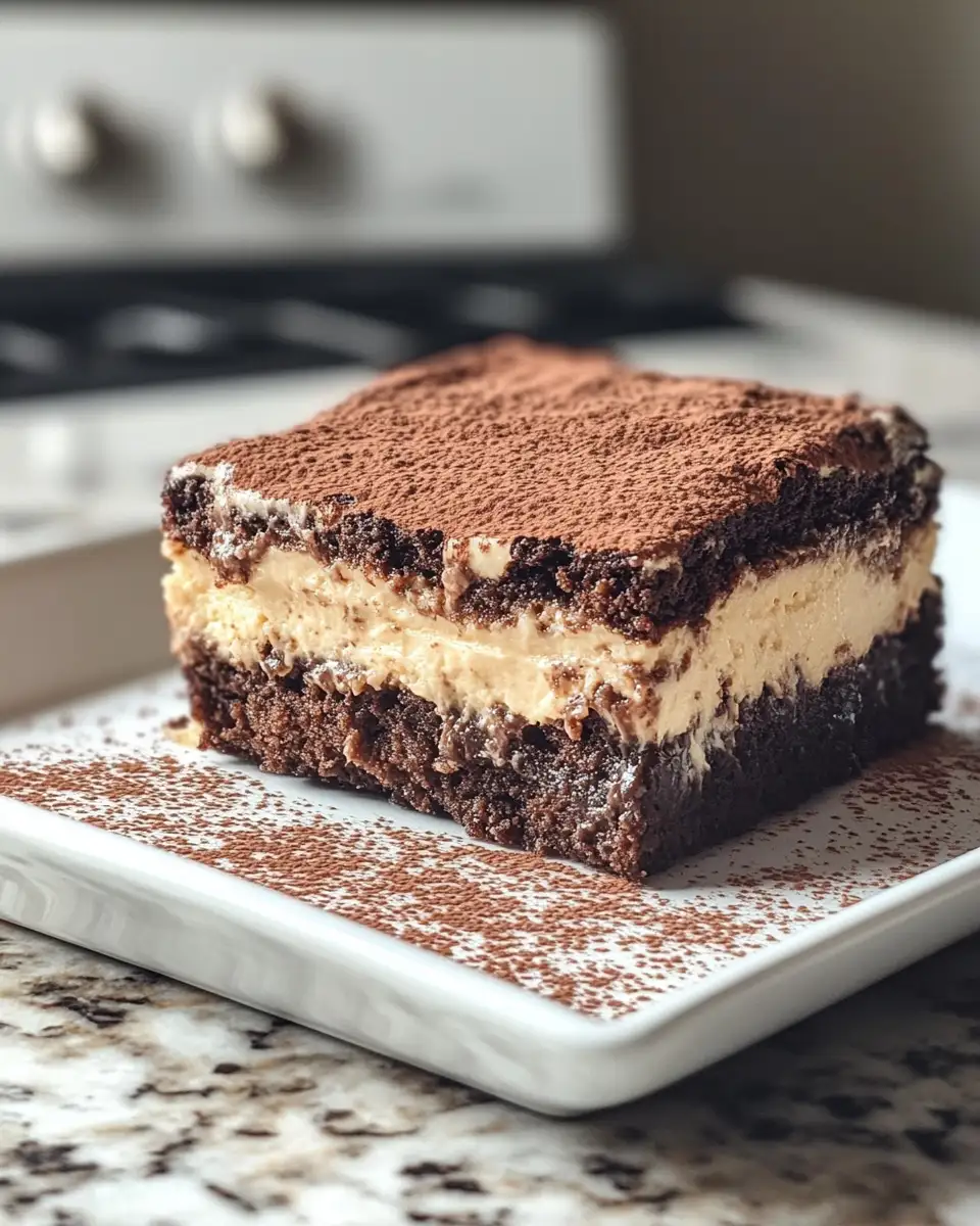 Decadent Delight: Indulge in Tiramisu Brownies 6 Final dish - Decadent Delight: Indulge in Tiramisu Brownies
