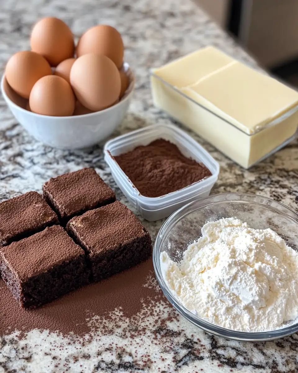 Decadent Delight: Indulge in Tiramisu Brownies 4 Ingredients for Decadent Delight: Indulge in Tiramisu Brownies