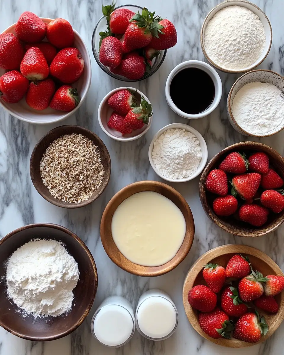 Ingredients for The Ultimate Strawberry Cheesecake Dump Cake Delight
