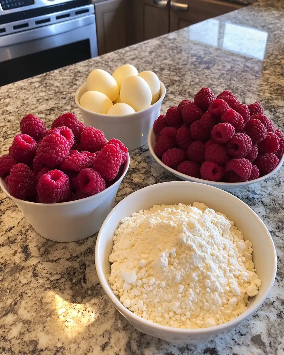 Ingredients for Indulge in Bliss with the White Chocolate Raspberry Dream Cake
