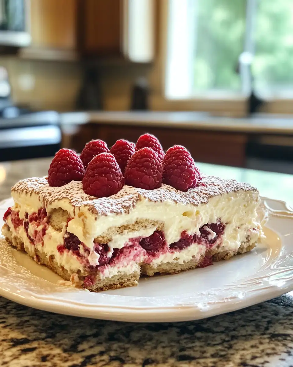 Final dish - Decadent Delight: The Ultimate White Chocolate Raspberry Tiramisu Experience