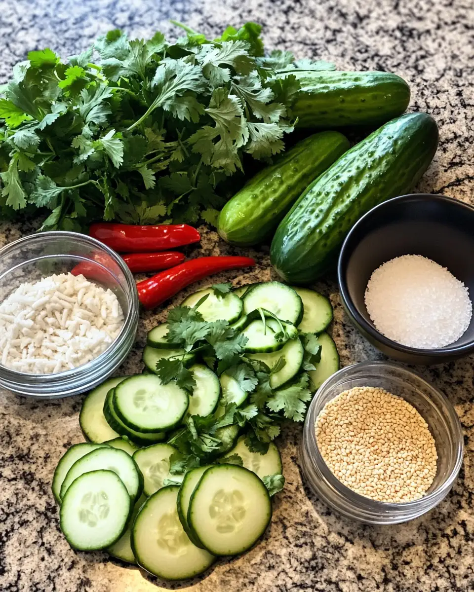 Fresh & Zesty: 5 Minute Thai Cucumber Salad Delight 3 Ingredients for Fresh & Zesty: 5 Minute Thai Cucumber Salad Delight