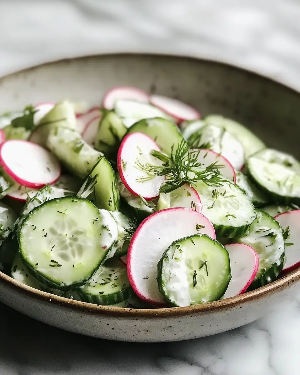 Refreshing Delight Creamy Cucumber Radish Salad That Steals the Show - Featured Image