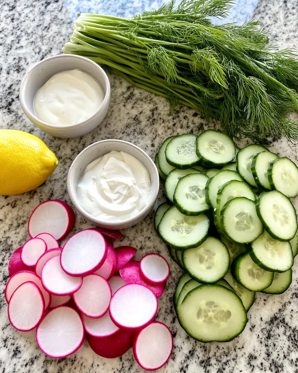 Refreshing Delight Creamy Cucumber Radish Salad That Steals the Show 4 Ingredients for Refreshing Delight Creamy Cucumber Radish Salad That Steals the Show