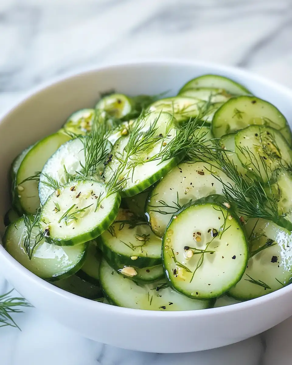Cool and Crisp: Refreshing Cucumber Salad with Dill Recipe - Featured Image
