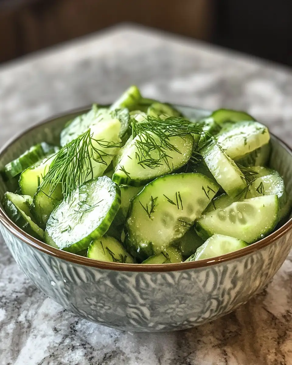 Cool and Crisp: Refreshing Cucumber Salad with Dill Recipe 6 Final dish - Cool and Crisp: Refreshing Cucumber Salad with Dill Recipe