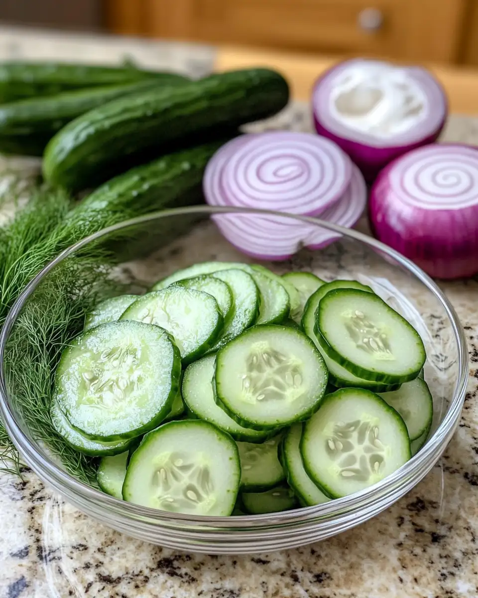 Cool and Crisp: Refreshing Cucumber Salad with Dill Recipe 4 Ingredients for Cool and Crisp: Refreshing Cucumber Salad with Dill Recipe