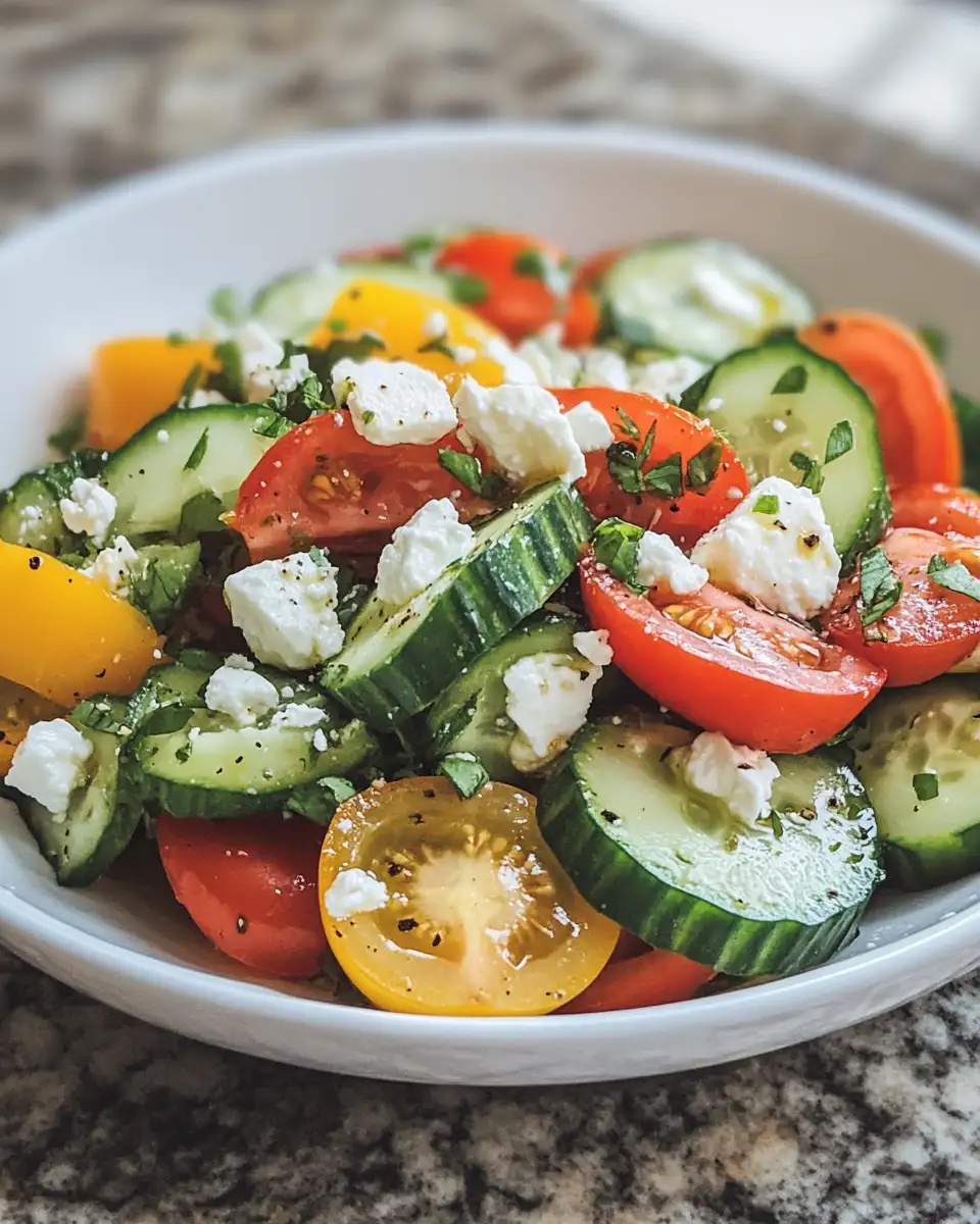 Refreshing Delight: Cucumber Tomato Feta Salad That Sings with Flavor 6 Final dish - Refreshing Delight: Cucumber Tomato Feta Salad That Sings with Flavor