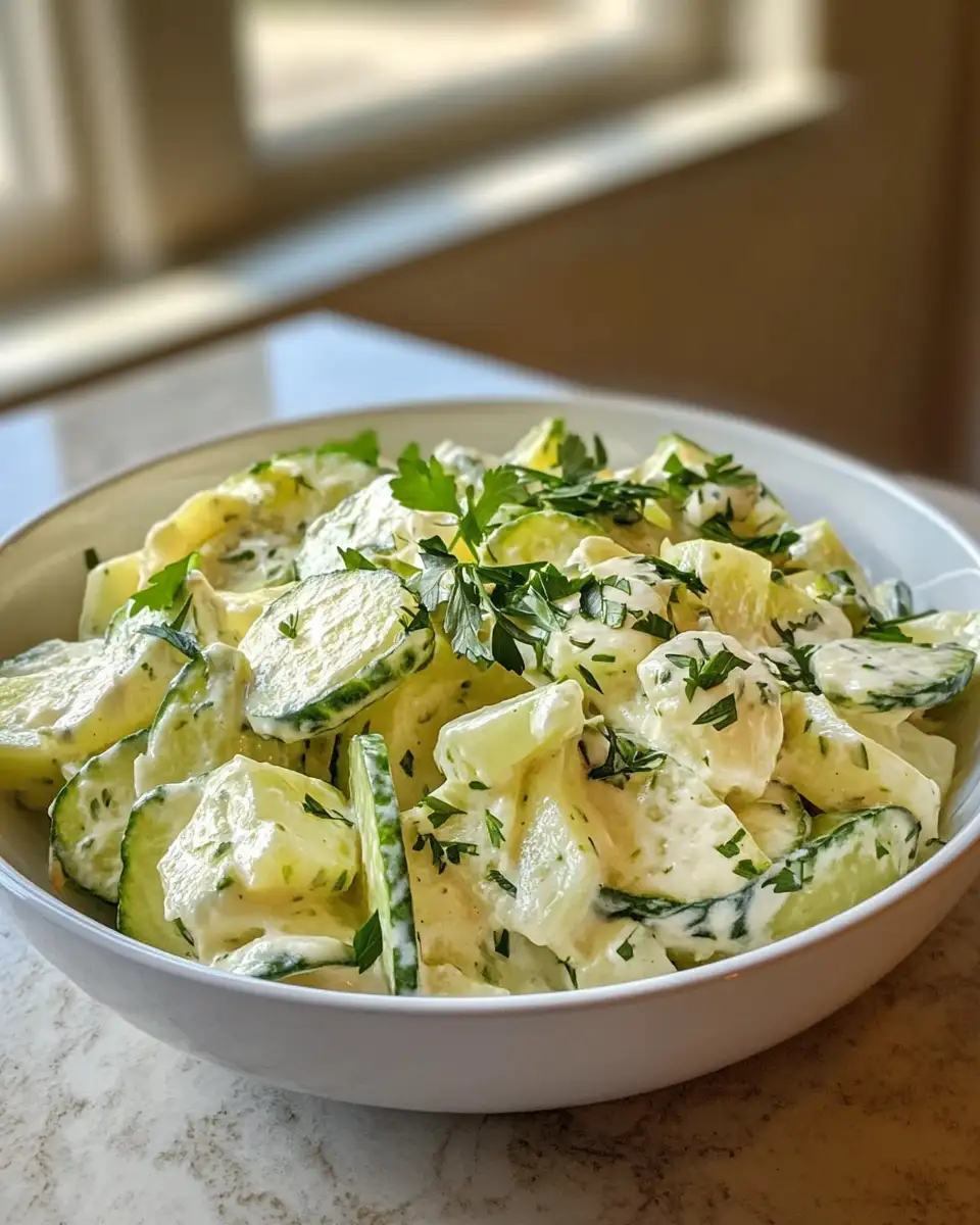 Dad's Creamy Cucumber Salad: A Refreshing Twist on a Classic Dish 6 Final dish - Dad's Creamy Cucumber Salad: A Refreshing Twist on a Classic Dish