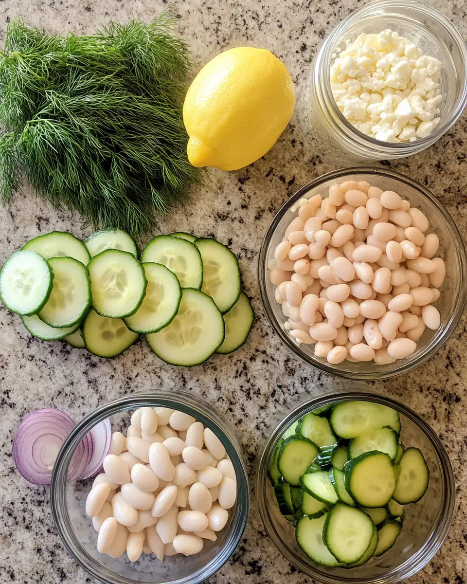 Refresh Your Palate with Dilly White Bean Cucumber Salad Delight 4 Ingredients for Refresh Your Palate with Dilly White Bean Cucumber Salad Delight