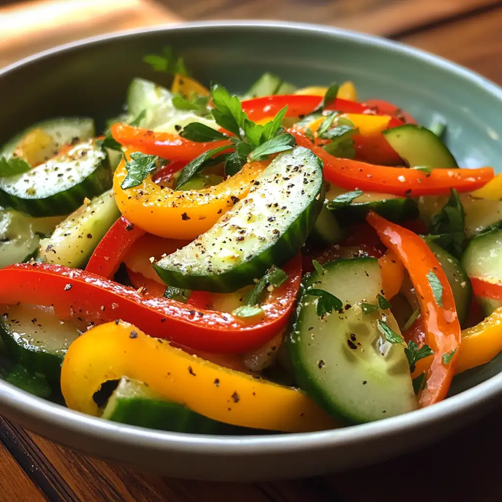 Refreshing Crunch: Easy Cucumber & Sweet Pepper Salad Delight - Featured Image