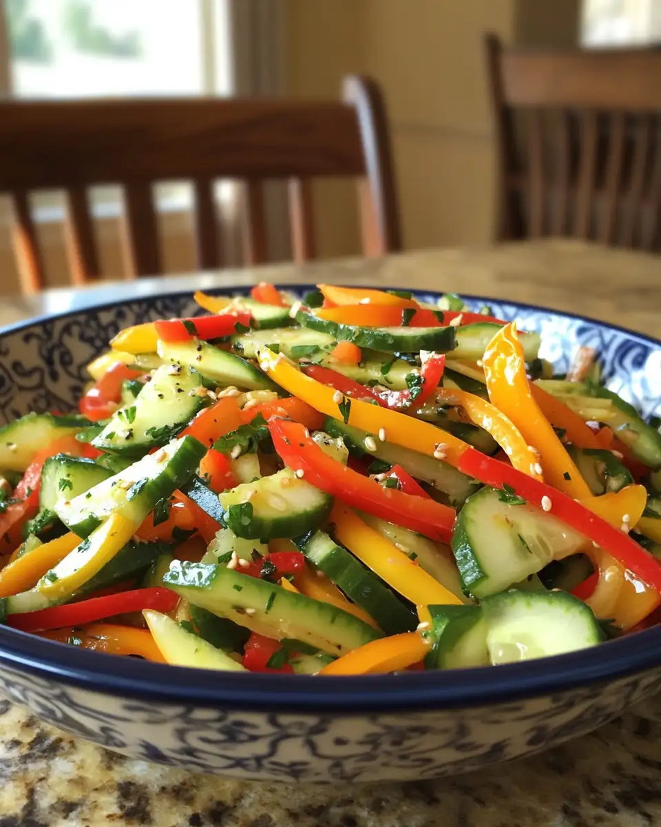 Refreshing Crunch: Easy Cucumber & Sweet Pepper Salad Delight 6 Final dish - Refreshing Crunch: Easy Cucumber & Sweet Pepper Salad Delight