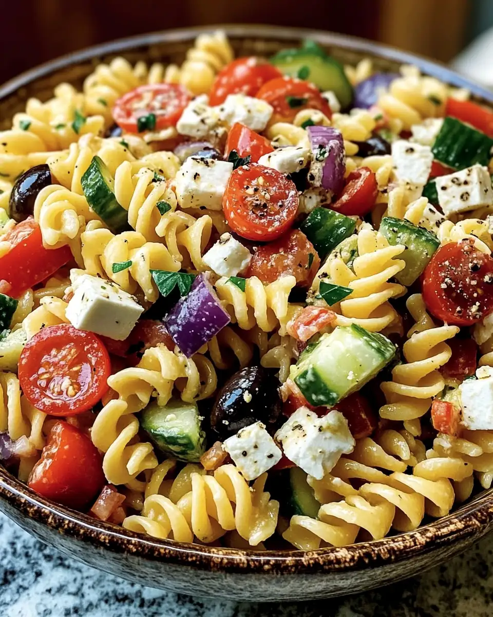 Mediterranean Magic: Irresistible Greek Pasta Salad Recipe - Featured Image