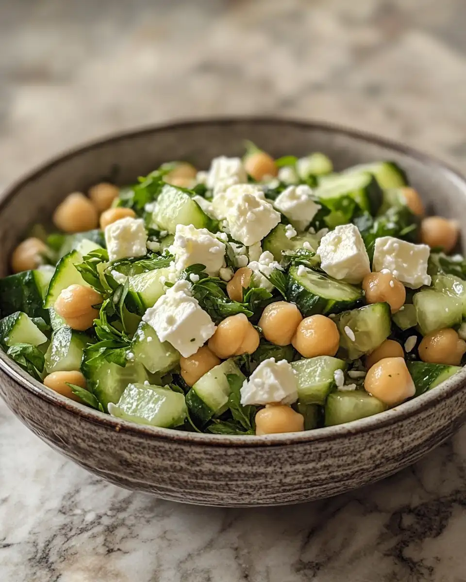 Fresh Flavors Unleashed: Herby Cucumber Salad with Feta and Chickpeas - Featured Image