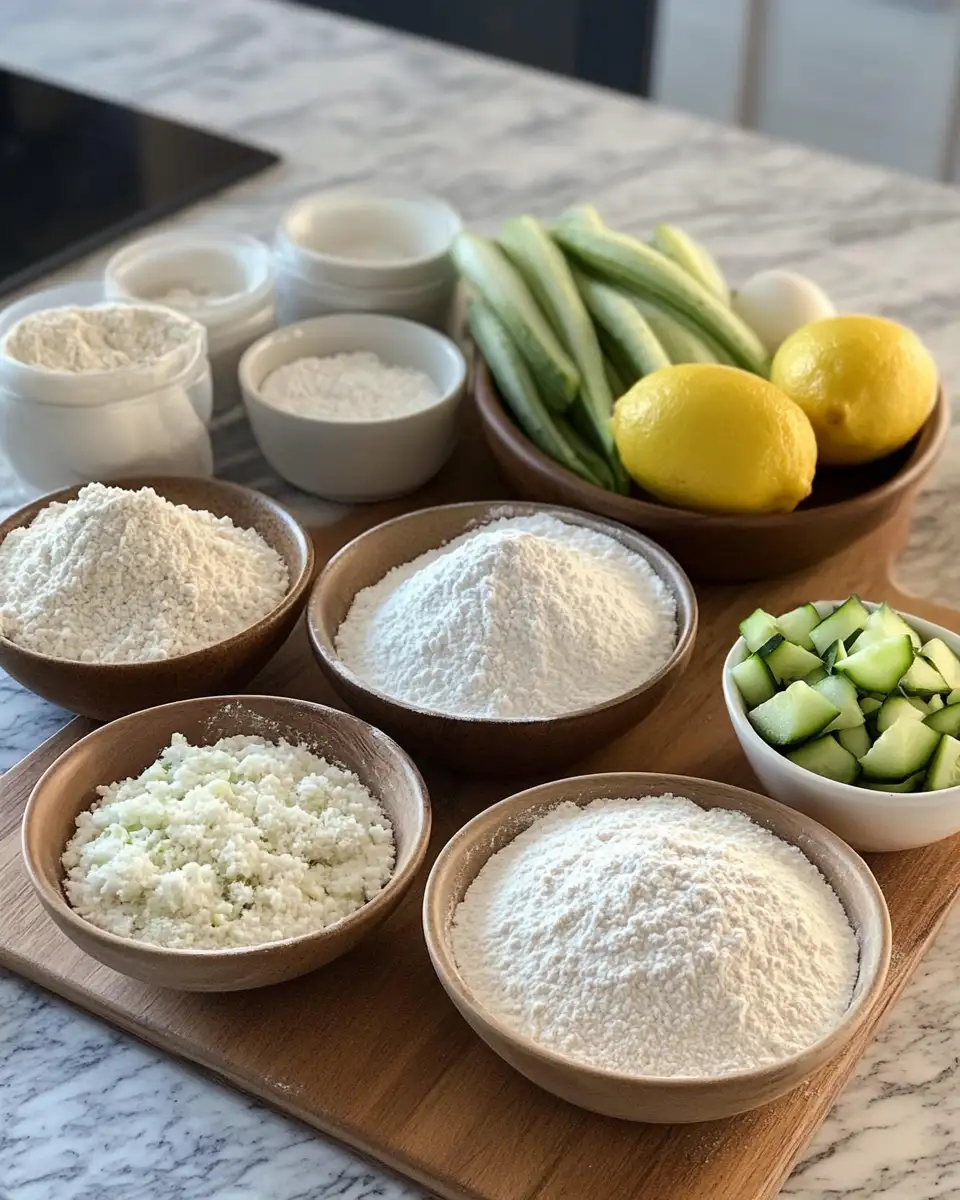 Ingredients for Zesty Morning Delight Homemade Cucumber Muffins