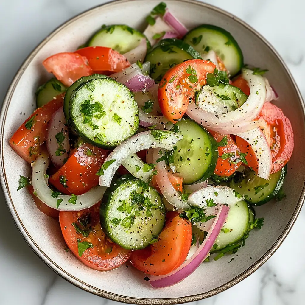 Fresh Flavor Fusion: Marinated Cucumber Tomato and Onion Salad - Featured Image
