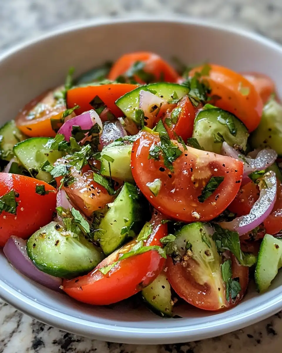 Fresh Flavor Fusion: Marinated Cucumber Tomato and Onion Salad 6 Final dish - Fresh Flavor Fusion: Marinated Cucumber Tomato and Onion Salad