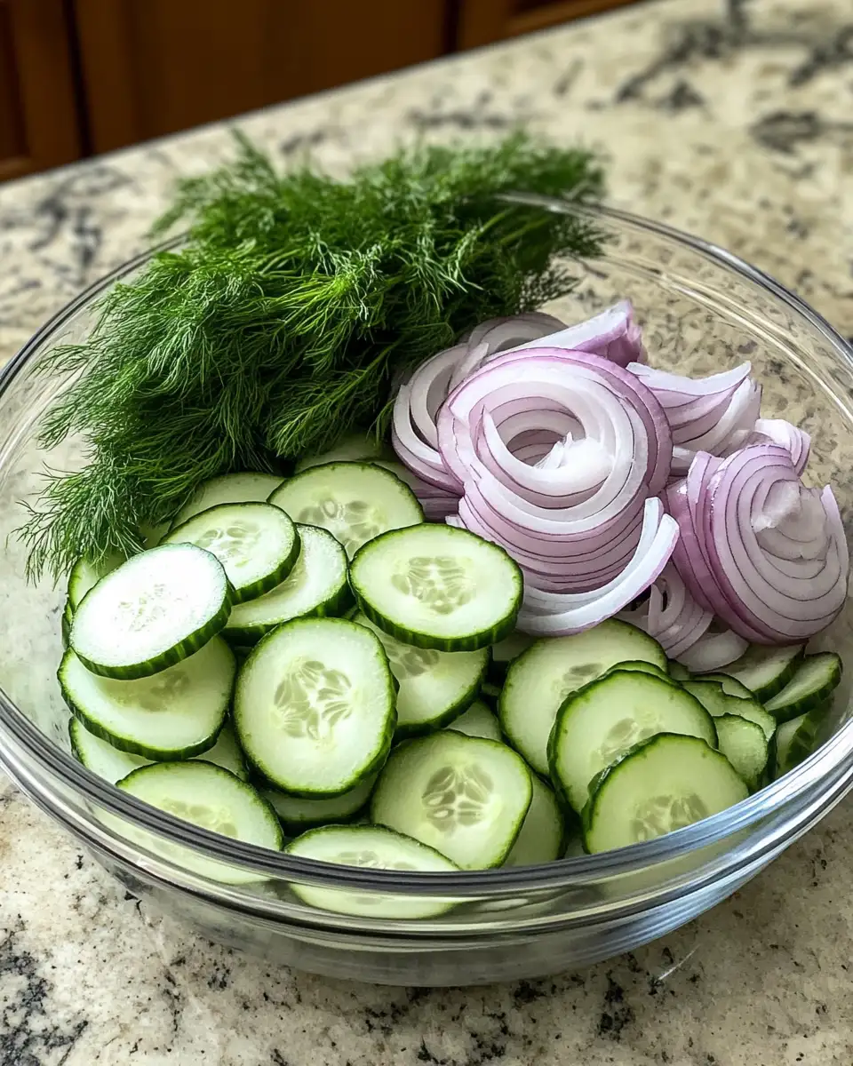 Refreshing Nostalgia: Old Fashioned Cucumbers and Onions Delight 4 Ingredients for Refreshing Nostalgia: Old Fashioned Cucumbers and Onions Delight