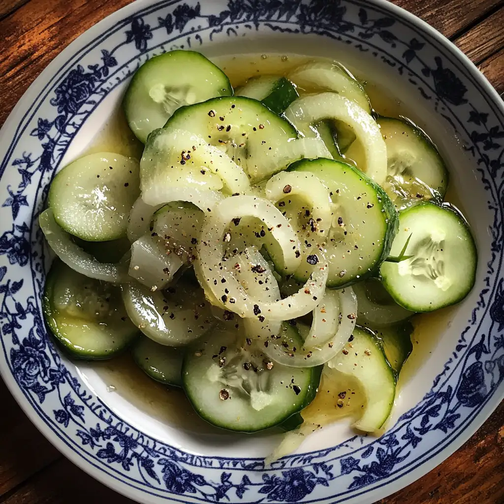 Refreshing Nostalgia: Old Fashioned Cucumbers & Onions in Vinegar Dressing - Featured Image