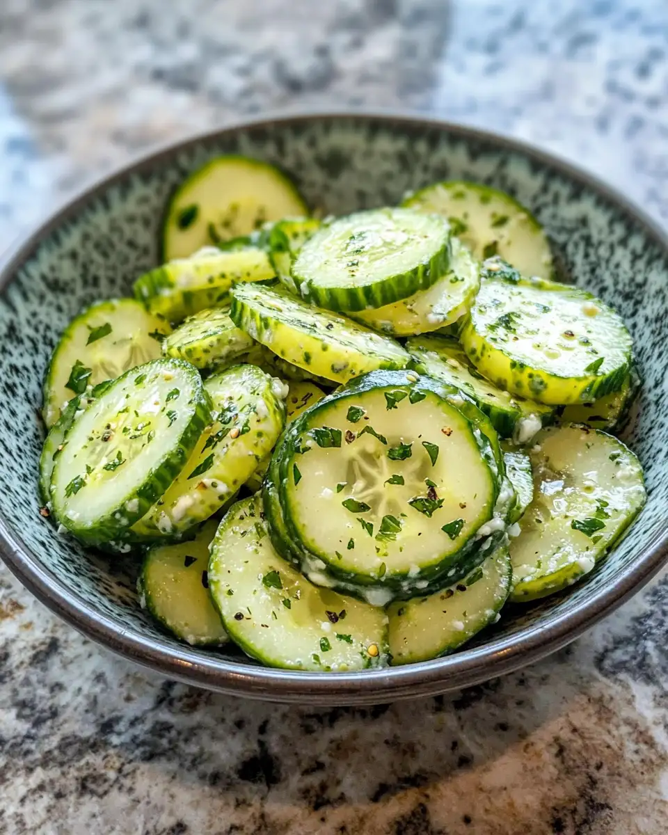 Zesty Pickle Juice Ranch Cucumber Salad Delight - Featured Image