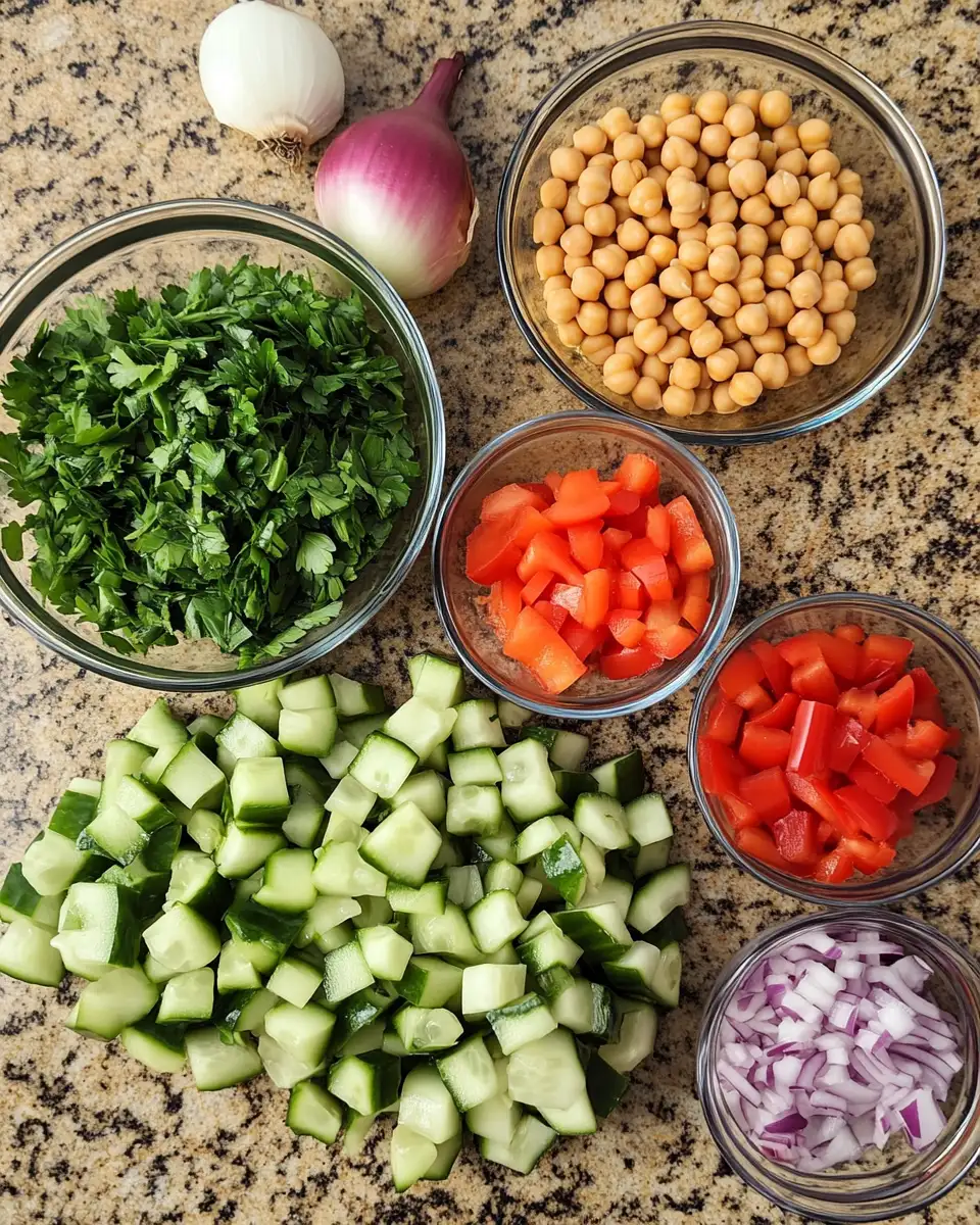 Energize Your Day with a Protein-Packed Chickpea Cucumber Salad 4 Ingredients for Energize Your Day with a Protein-Packed Chickpea Cucumber Salad