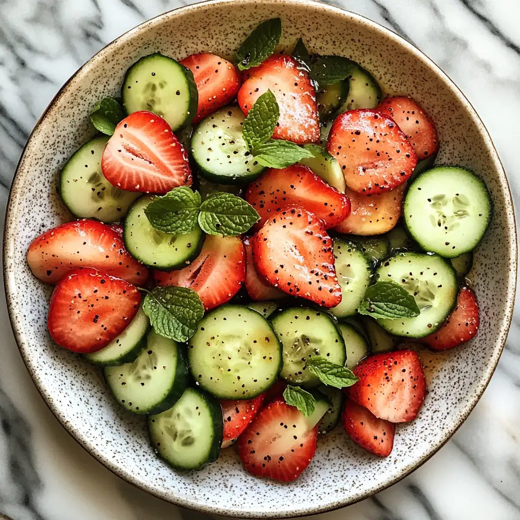 Refreshing Strawberry Cucumber Salad with Sweet Honey Balsamic Dressing - Featured Image