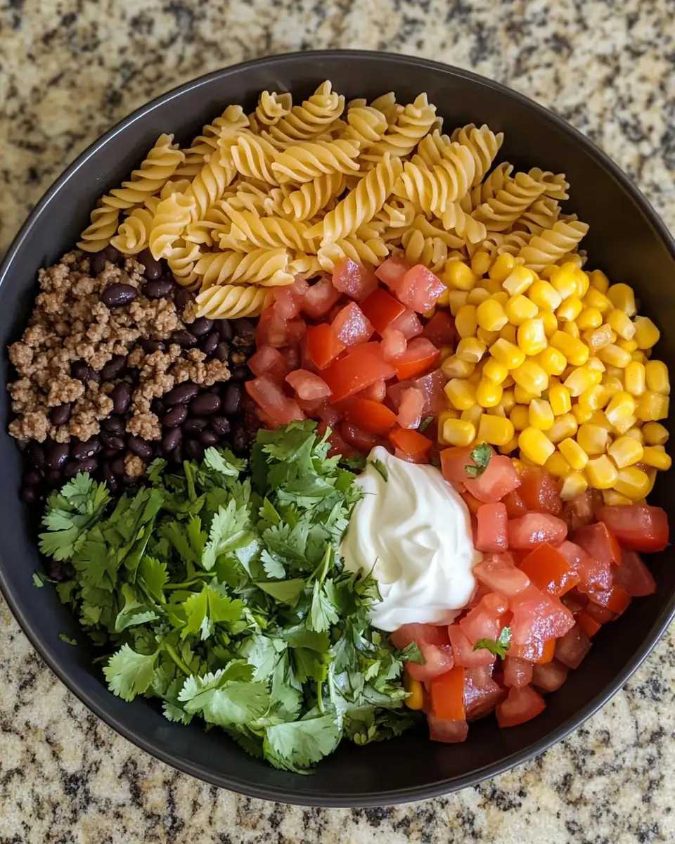 Taco Pasta Fusion: A Delicious Twist on Two Classics 4 Ingredients for Taco Pasta Fusion: A Delicious Twist on Two Classics