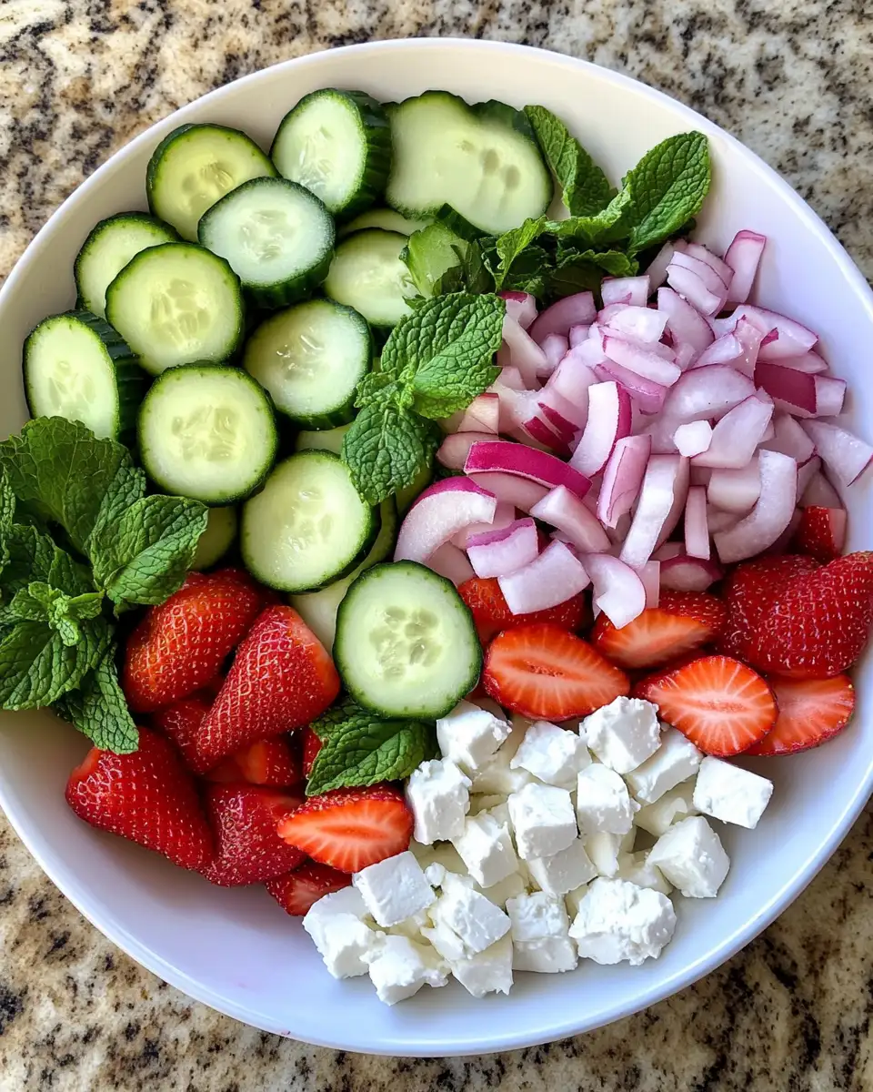 Refresh Your Palate with This Cucumber Strawberry Salad Sensation 4 Ingredients for Refresh Your Palate with This Cucumber Strawberry Salad Sensation