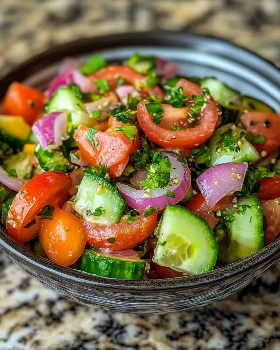 Refreshing Summer Delight Tomato Cucumber Onion Salad Recipe 6 Final dish - Refreshing Summer Delight Tomato Cucumber Onion Salad Recipe