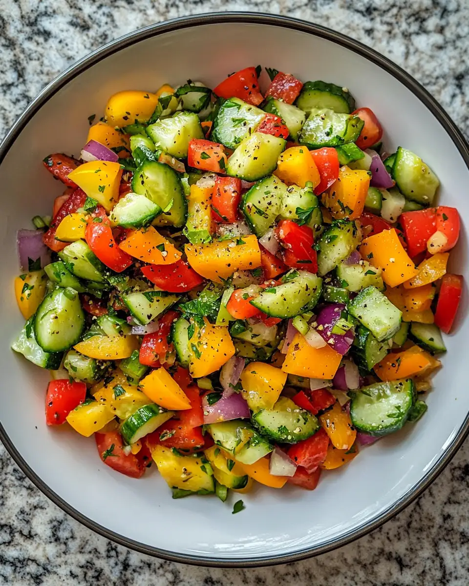 Zesty Freshness Unleashed: Dive into the Viral Cucumber & Sweet Pepper Salad Sensation 6 Final dish - Zesty Freshness Unleashed: Dive into the Viral Cucumber & Sweet Pepper Salad Sensation