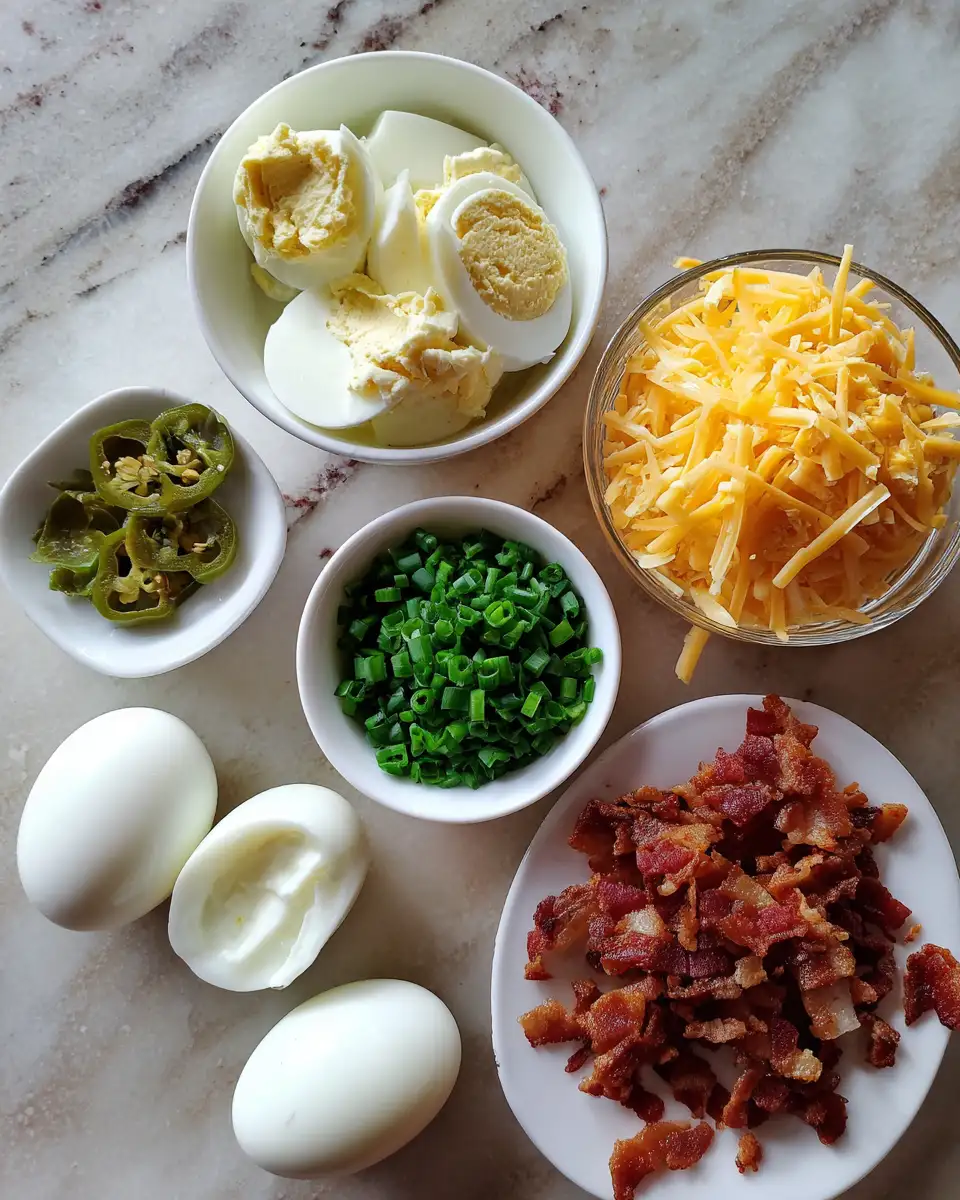Spice Up Your Picnic with Jalapeño Popper Deviled Eggs 4 Ingredients for Spice Up Your Picnic with Jalapeño Popper Deviled Eggs