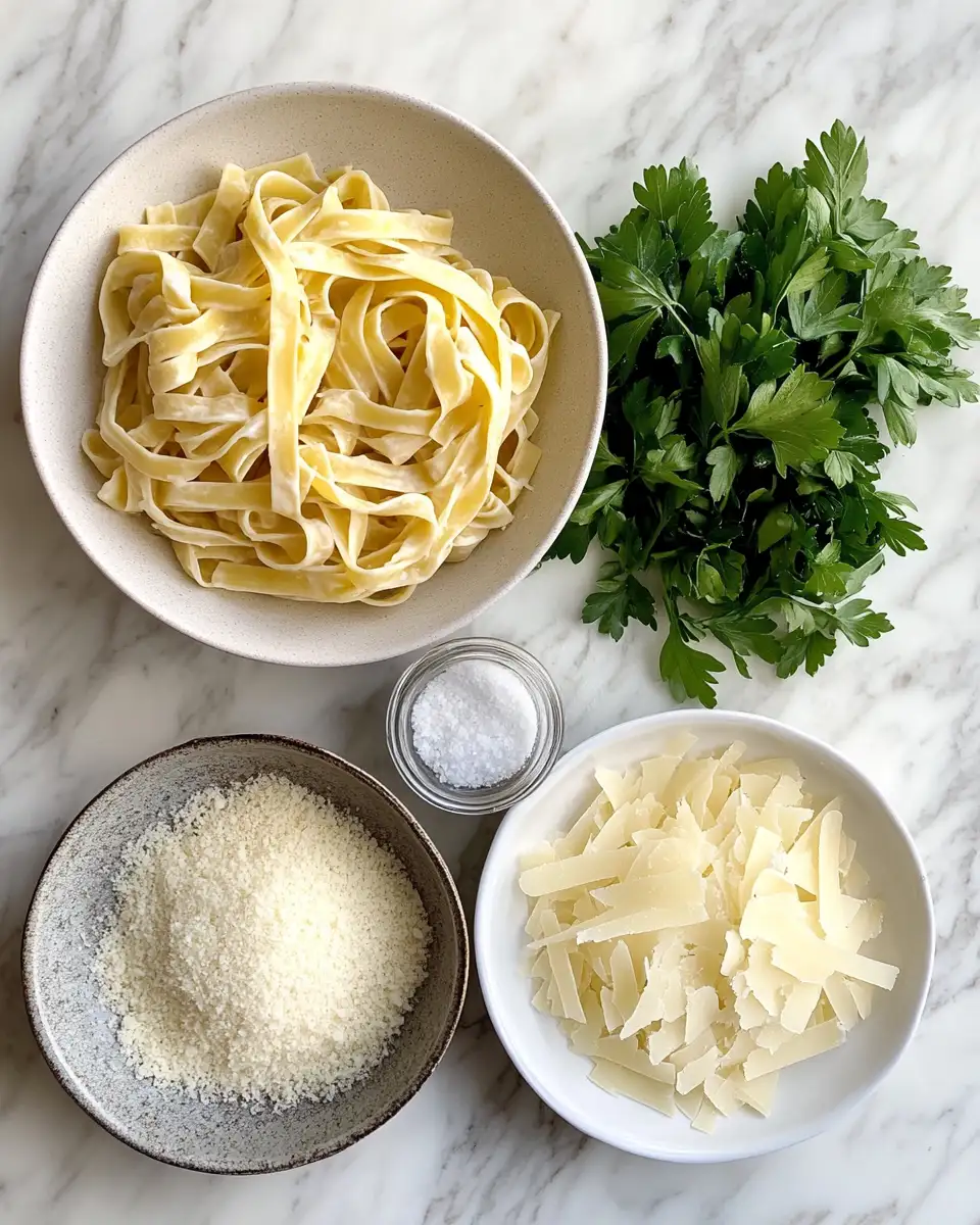 Ingredients for Irresistible Creamy Pasta Recipe Fettuccine for Your Next Family Dinner