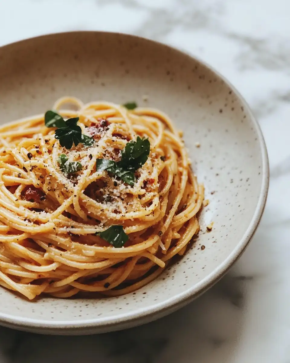 pasta recipe for one - hero presentation dish