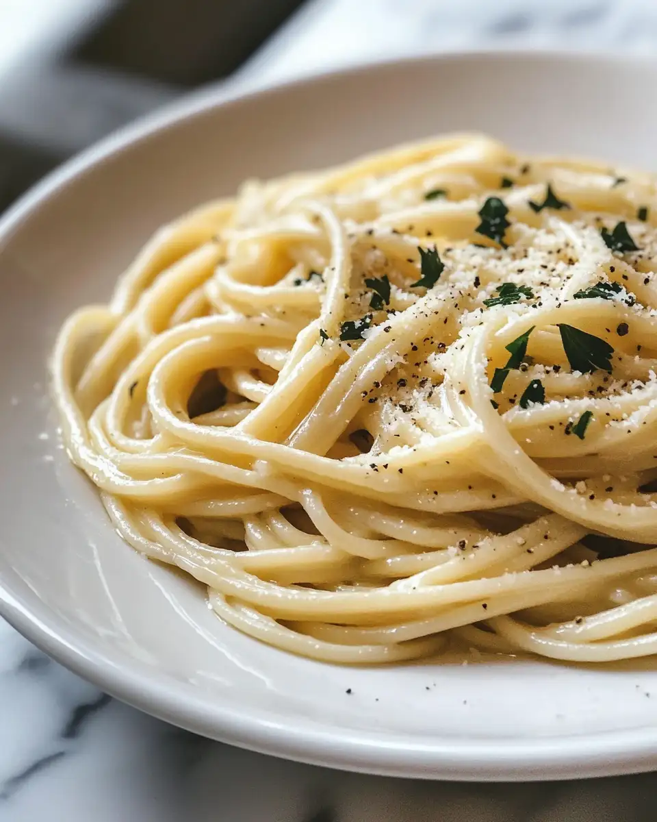 pasta recipe garlic - hero presentation dish