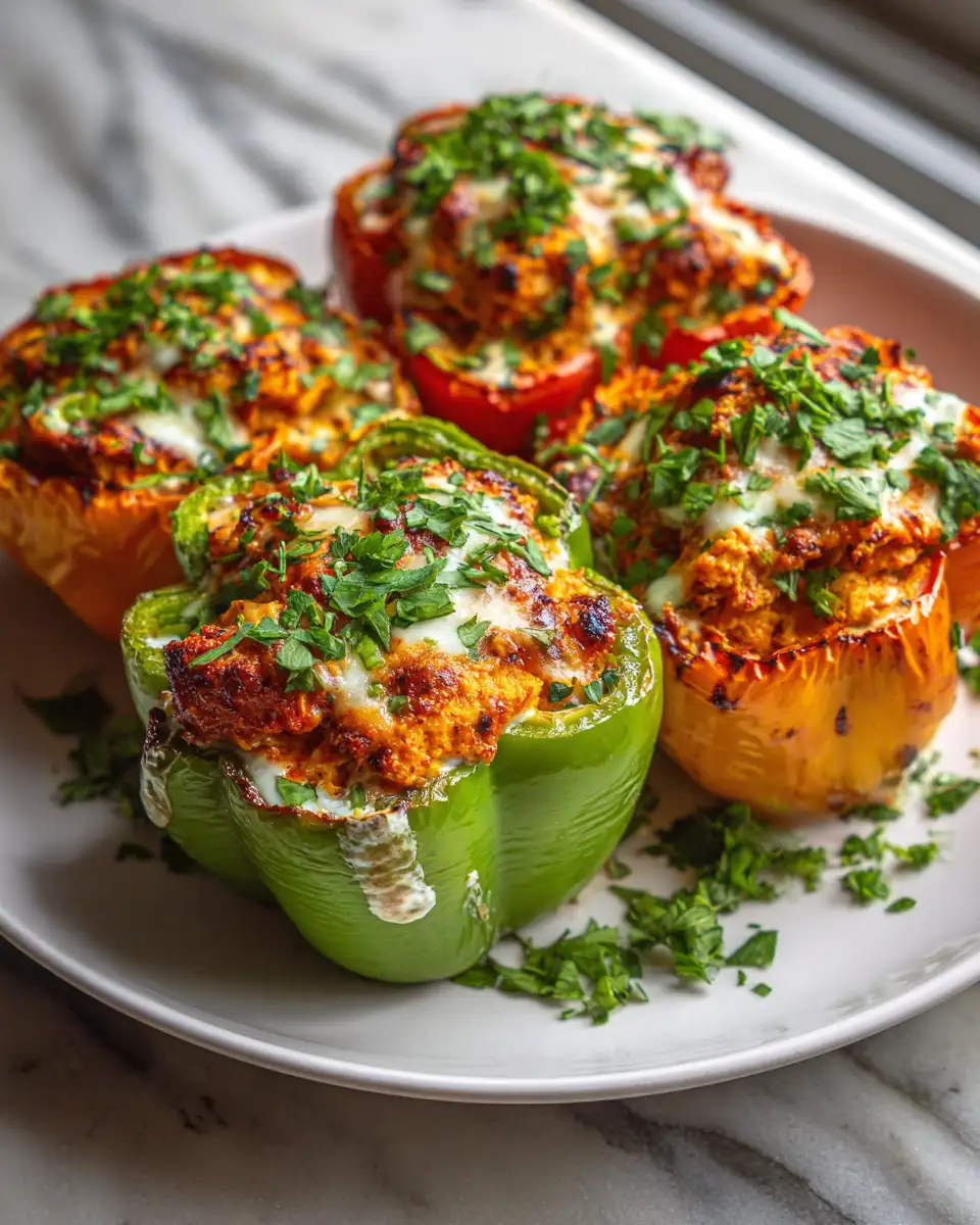 Spicy Buffalo Chicken Stuffed Peppers That Will Ignite Your Taste Buds 4 Final dish - Spicy Buffalo Chicken Stuffed Peppers That Will Ignite Your Taste Buds