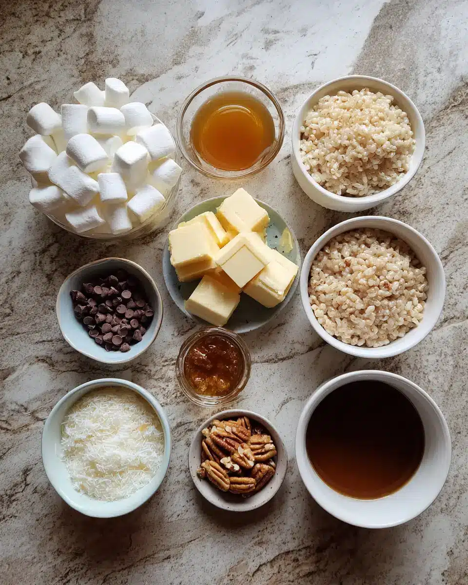 Indulge in Decadence with Caramel Turtle Rice Krispie Treats 4 Ingredients for Indulge in Decadence with Caramel Turtle Rice Krispie Treats