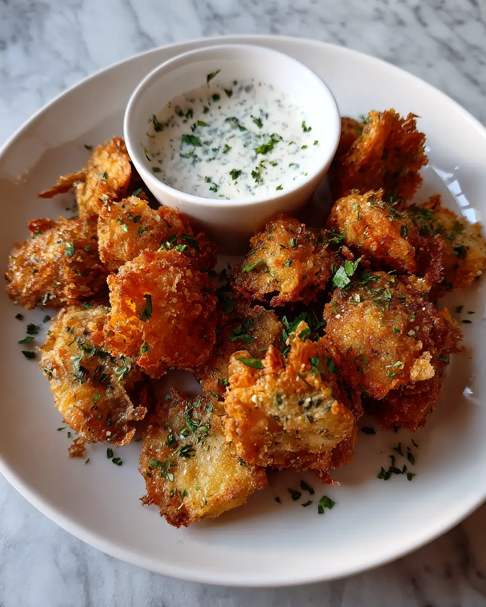 Champignons Frits Croustillants avec Sauce Ranch Maison à Tomber - Featured Image
