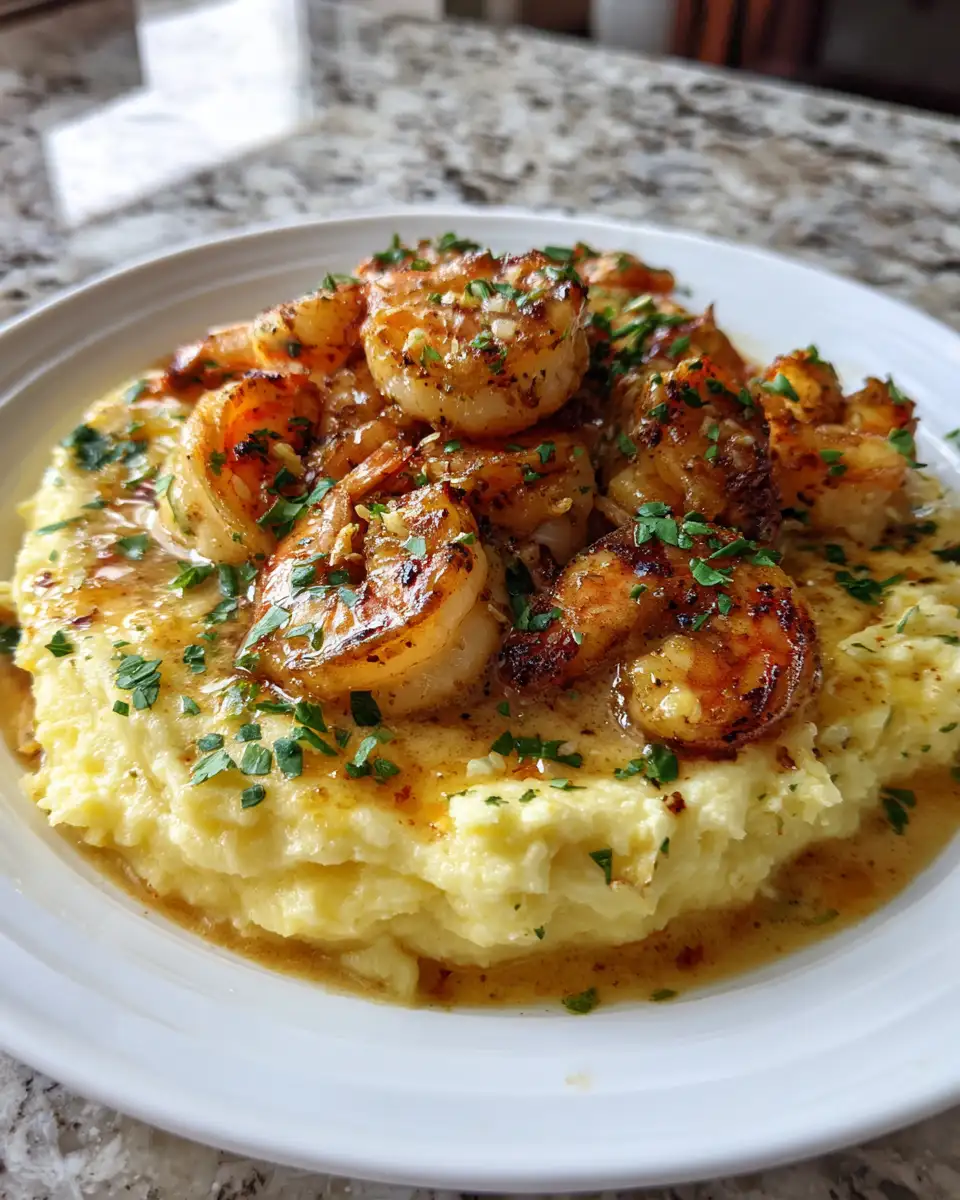 Creamy Garlic Shrimp Over Mashed Potatoes That Will Melt Your Taste Buds 6 Final dish - Creamy Garlic Shrimp Over Mashed Potatoes That Will Melt Your Taste Buds