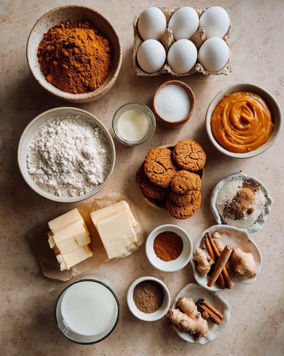 Ingredients for Decadent Pumpkin Swirl Gingersnap Cheesecake Recipe to Savor This Season