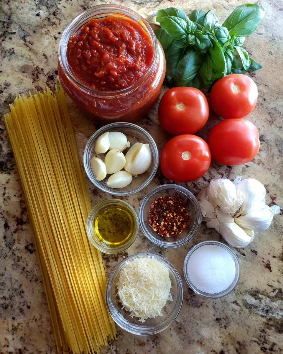 Ingredients for Easy Pasta Recipe Quick and Delicious for Busy Weeknights