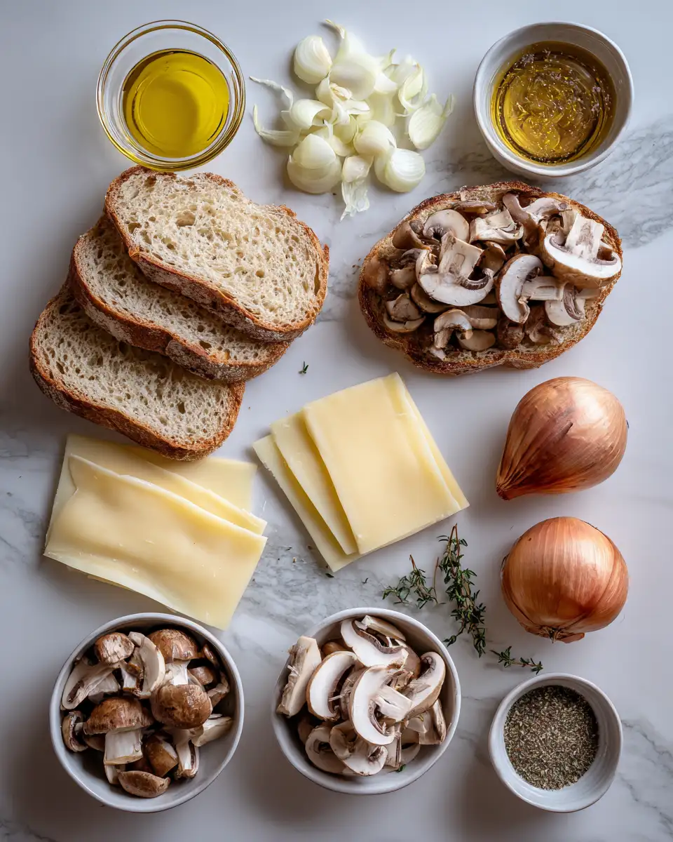 Easy Swiss Mushroom Melt Recipe for a Deliciously Simple Meal 1 Ingredients for Easy Swiss Mushroom Melt Recipe for a Deliciously Simple Meal