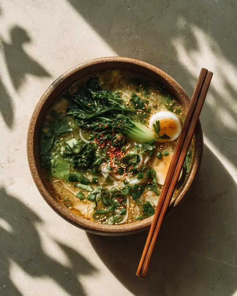 healing ginger garlic broth with rice noodles featured Notes Recipes