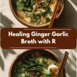 Healing Ginger Garlic Broth with Rice Noodles A Comforting Bowl of Wellness