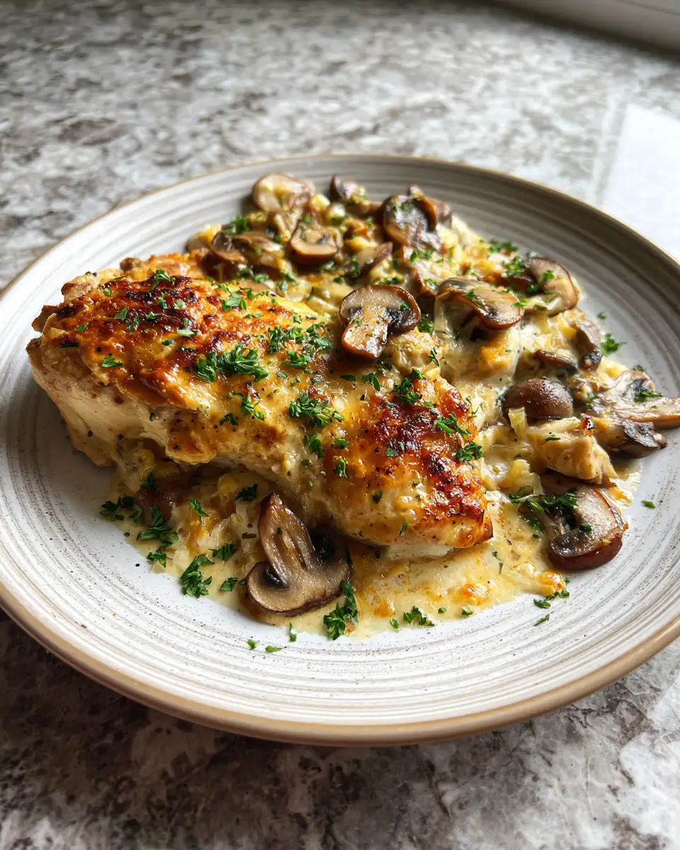 Final dish - Irresistible Keto Garlic Mushroom Chicken Casserole Recipe You Need to Try