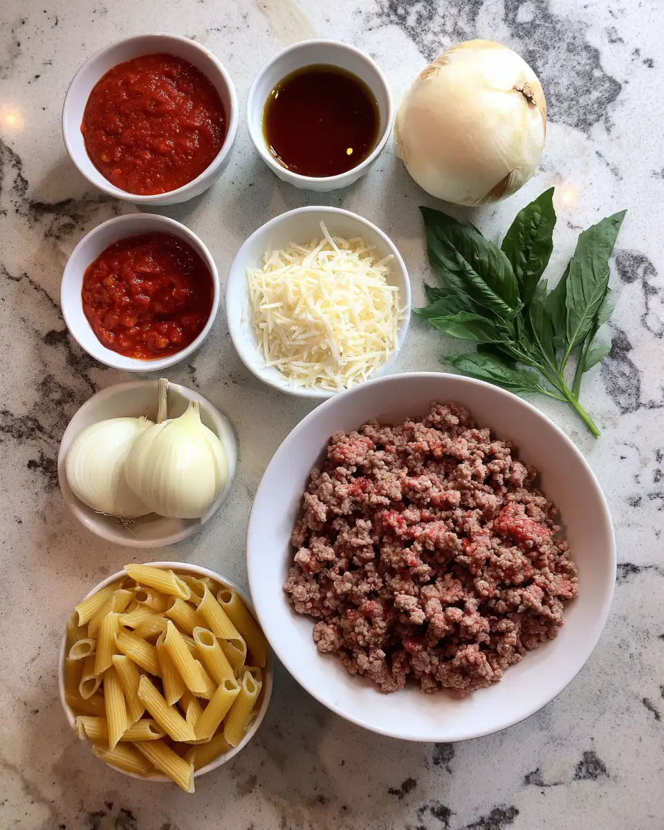 Ingredients for The Ultimate Pasta Recipe Meat Lovers Can't Resist