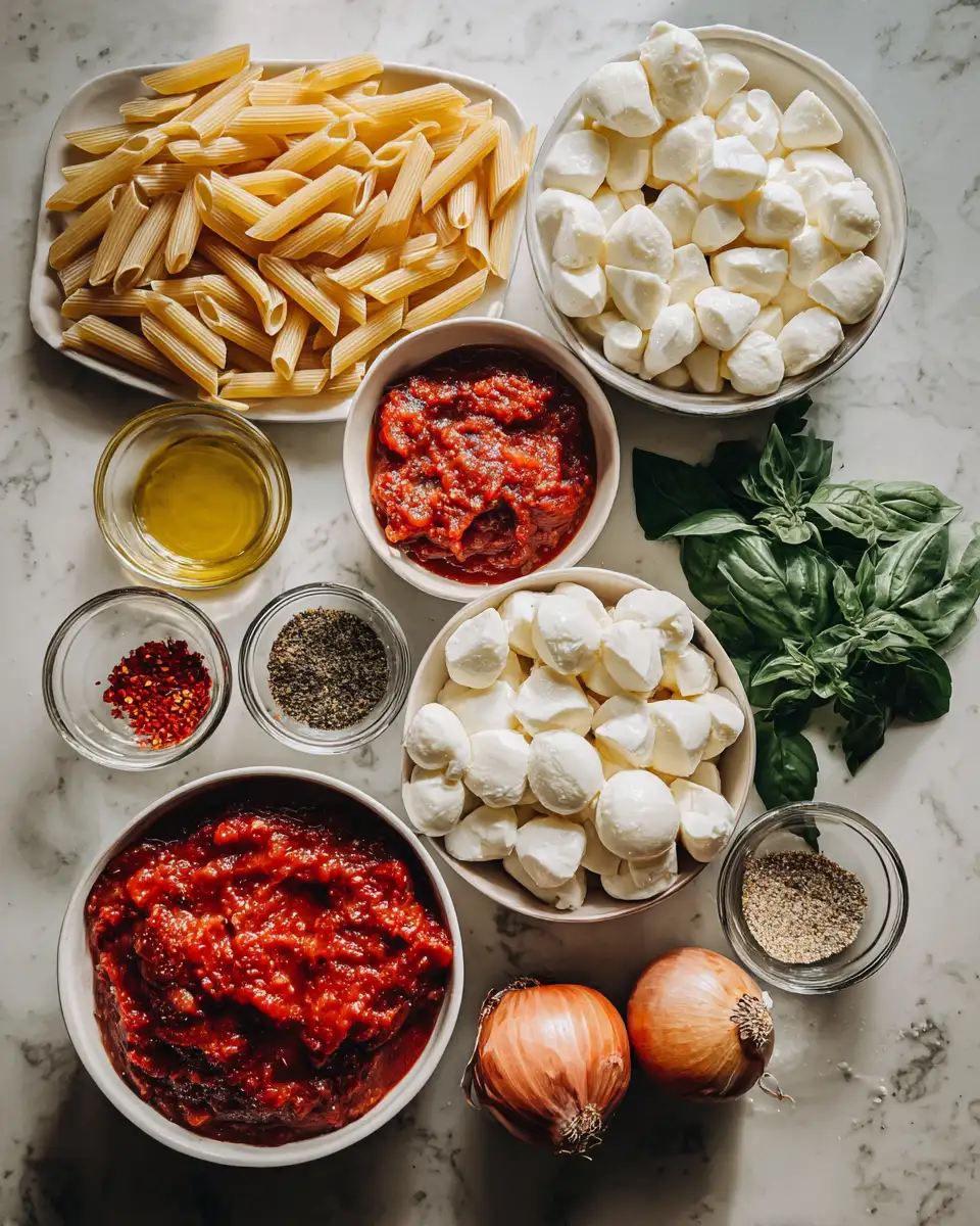 Ingredients for Creamy Mozzarella Pasta Recipe You Need to Try Tonight