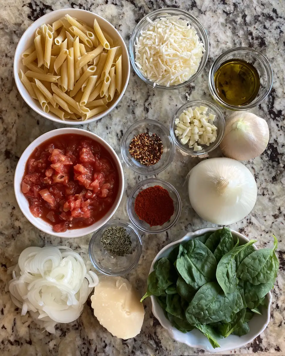 Ingredients for Effortless Pasta Recipe One Pot Wonder for Busy Weeknights